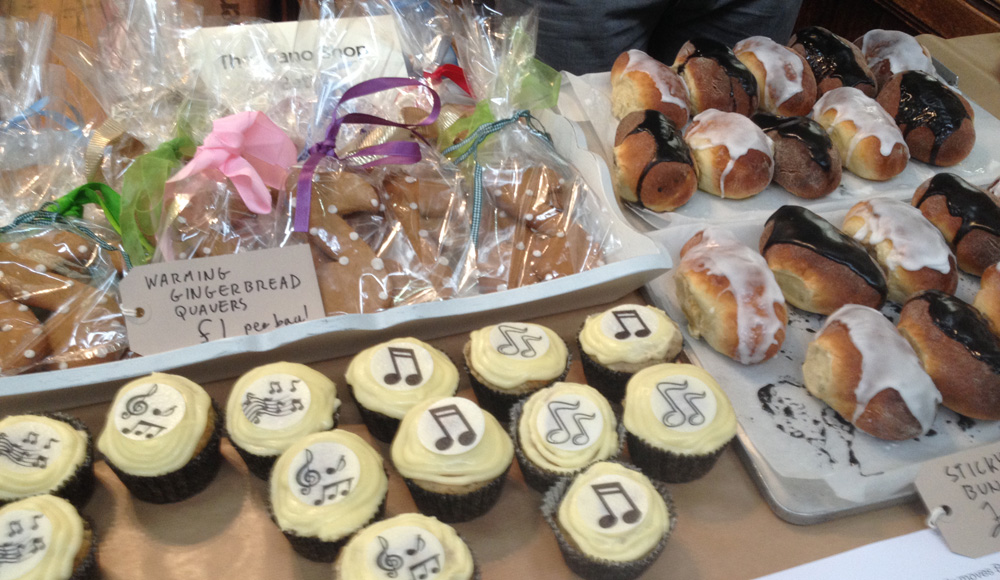 Piano Shop Bath cakes for sale at The Great Bath Bake Sale