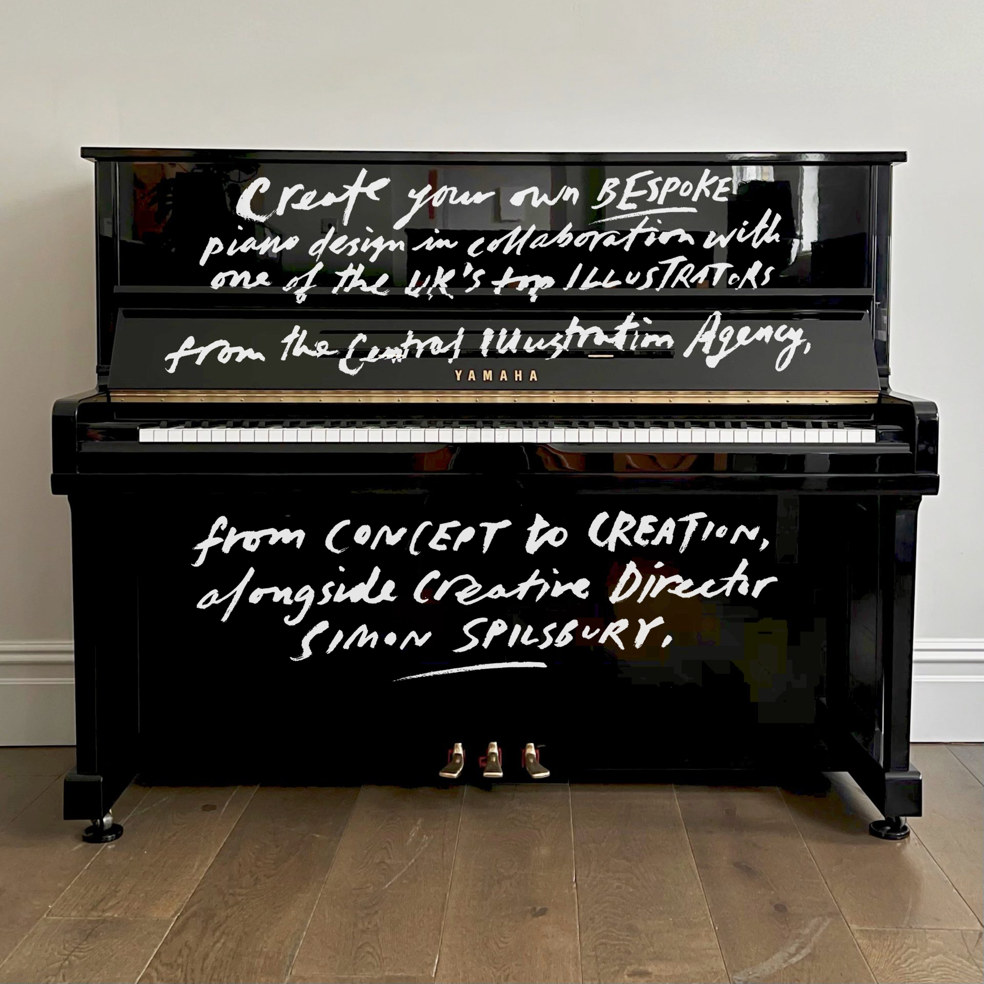 Yamaha U1 Vinyl Wrap Bespoke Upright Piano