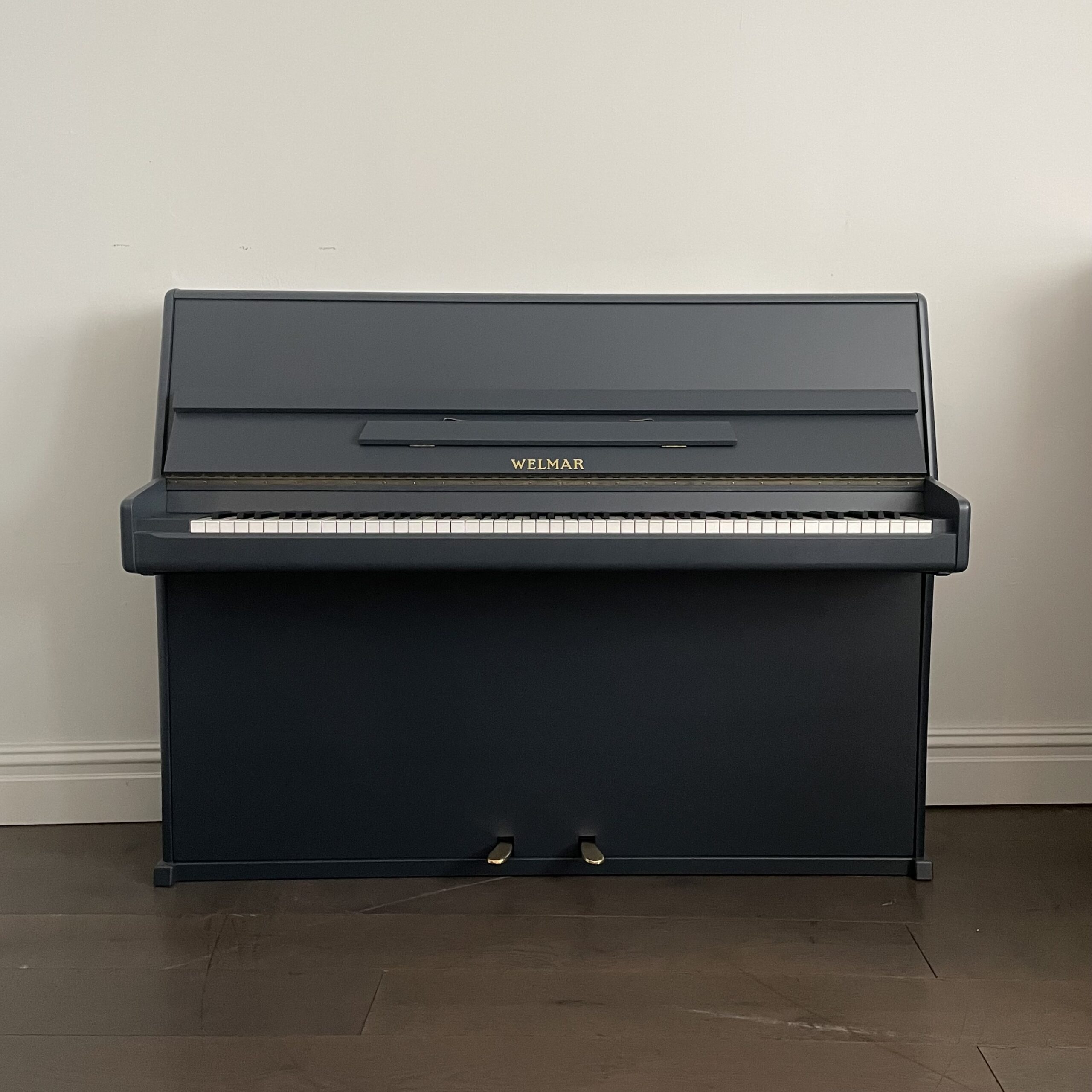 A Welmar Painted Upright Piano
