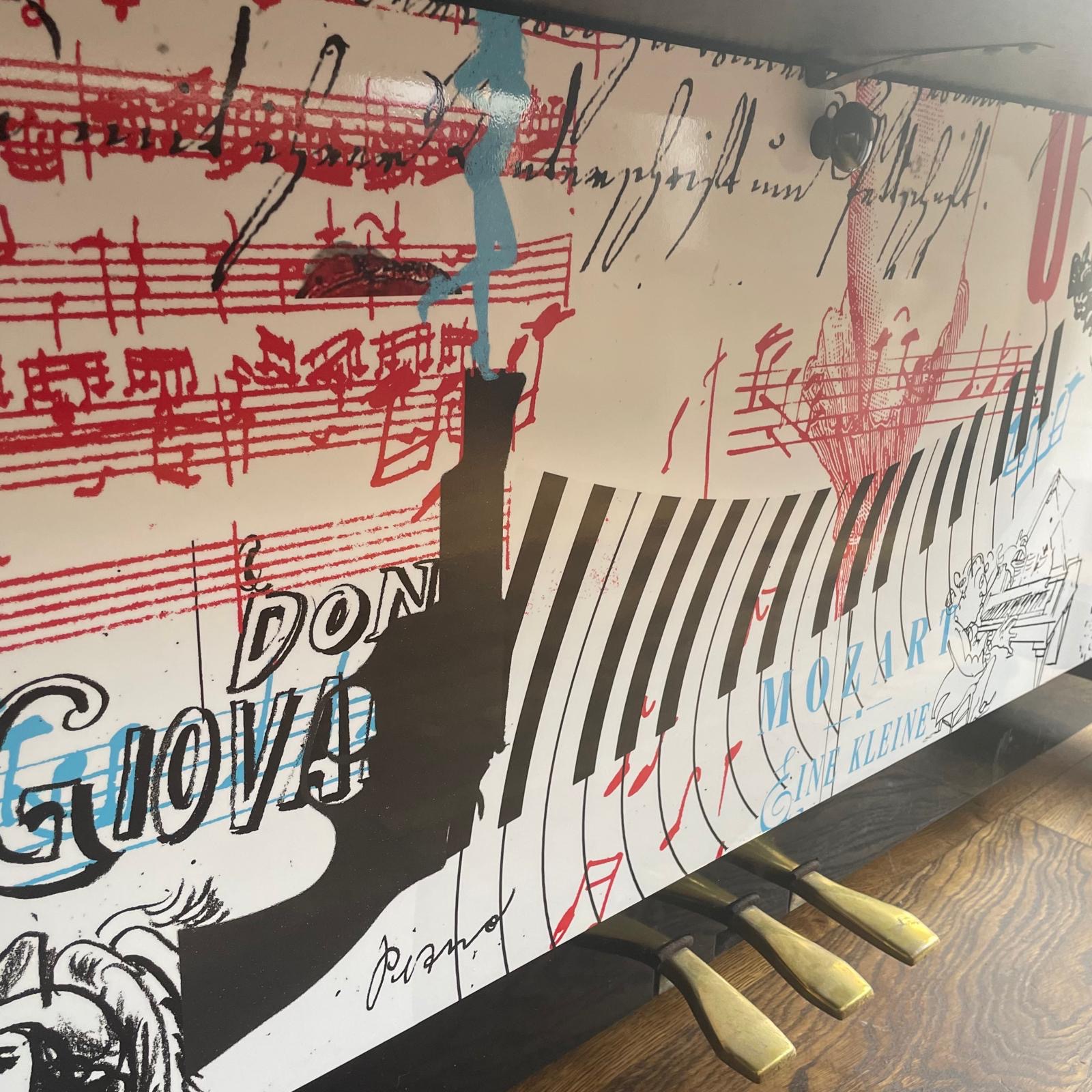 A Yamaha U1 Vinyl Wrap Upright Piano - Image 4