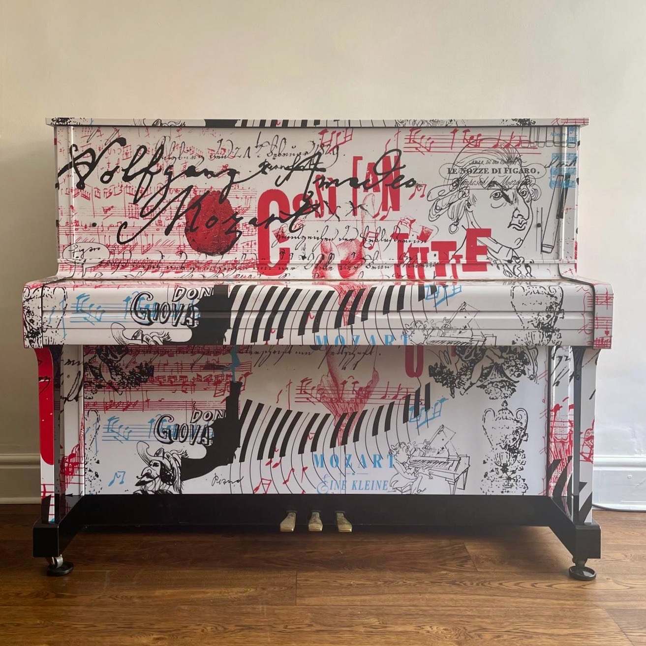 A Yamaha U1 Vinyl Wrap Upright Piano - Image 6